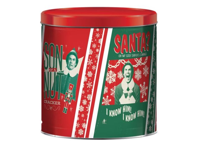 GiftPop Christmas Popcorn Tin, Warner Brothers Elf Movie, Assorted Popcorn