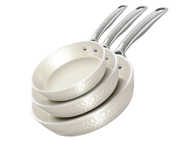 Gotham Steel Pro Hammered Ceramic Non-stick 3-piece Skillet Set