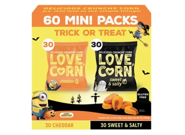 LOVE CORN Halloween Variety Pack, Cheddar and Sweet & Salty