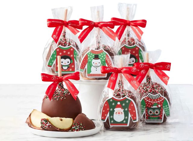 Mrs. Prindables Christmas Sweater Chocolate Caramel Apples