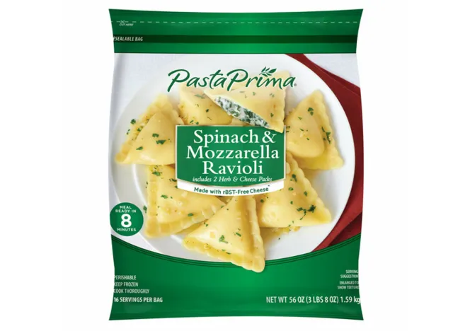 Pasta Prima Spinach & Mozzarella Ravioli, Includes 2 Herb & Cheese Packs