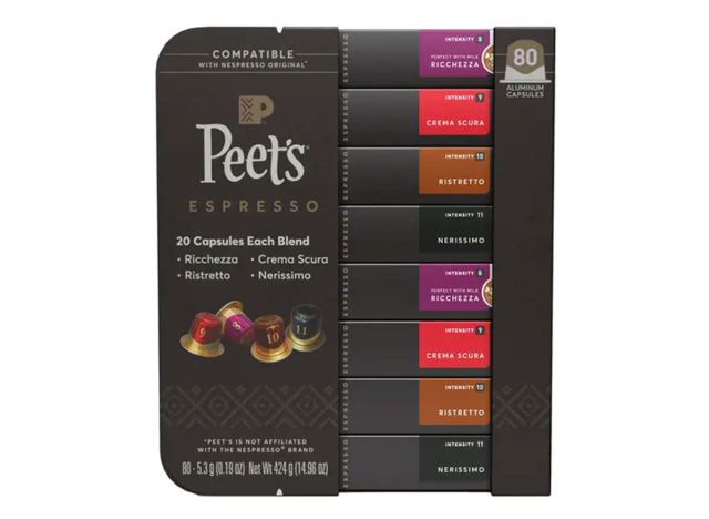 Peet's Coffee Nespresso Compatible Aluminum Capsules, 80 count