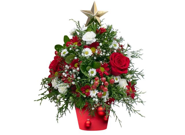 Pre-order O Christmas Tree Fresh Cut Floral Arrangement, 22-stems