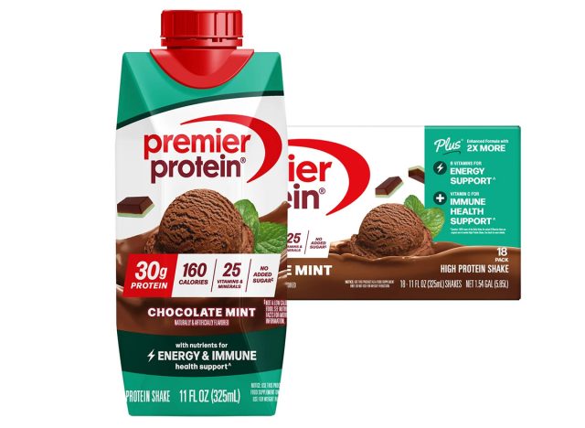 Premier 30g Protein PLUS Energy and Immune Support Shakes, Chocolate Mint, 11 fl oz, 18-pack