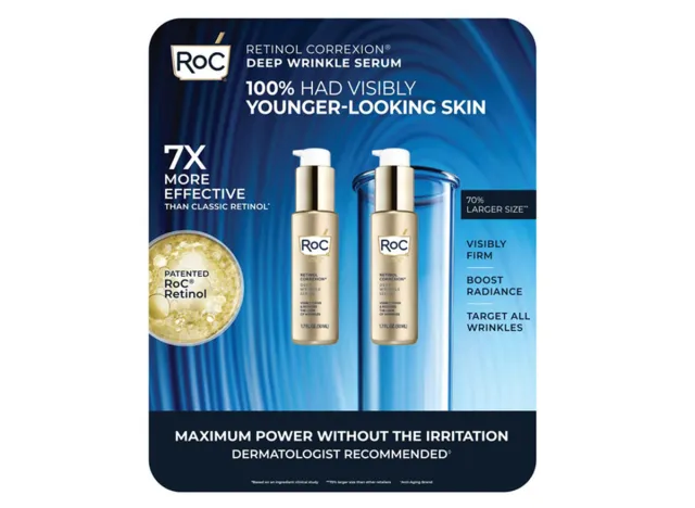 ROC Retinol Correxion Deep Wrinkle Serum, 1.7 fl oz, 2-pack