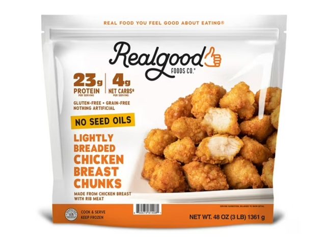 Real Good Foods Lightly Breaded Chicken Breast Chunks, Frozen, 3 lbs.