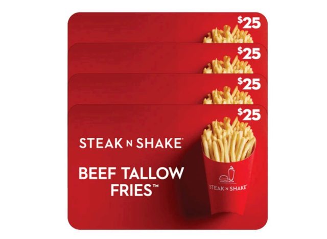 Steak 'N Shake Four Restaurant $25 eGift Cards