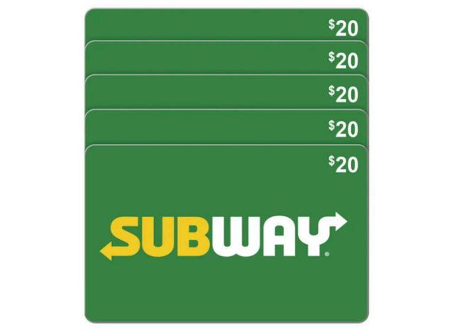Subway Five Restaurant $20 eGift Cards