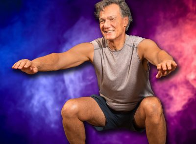Mature Senior Man Exercising Doing Squats