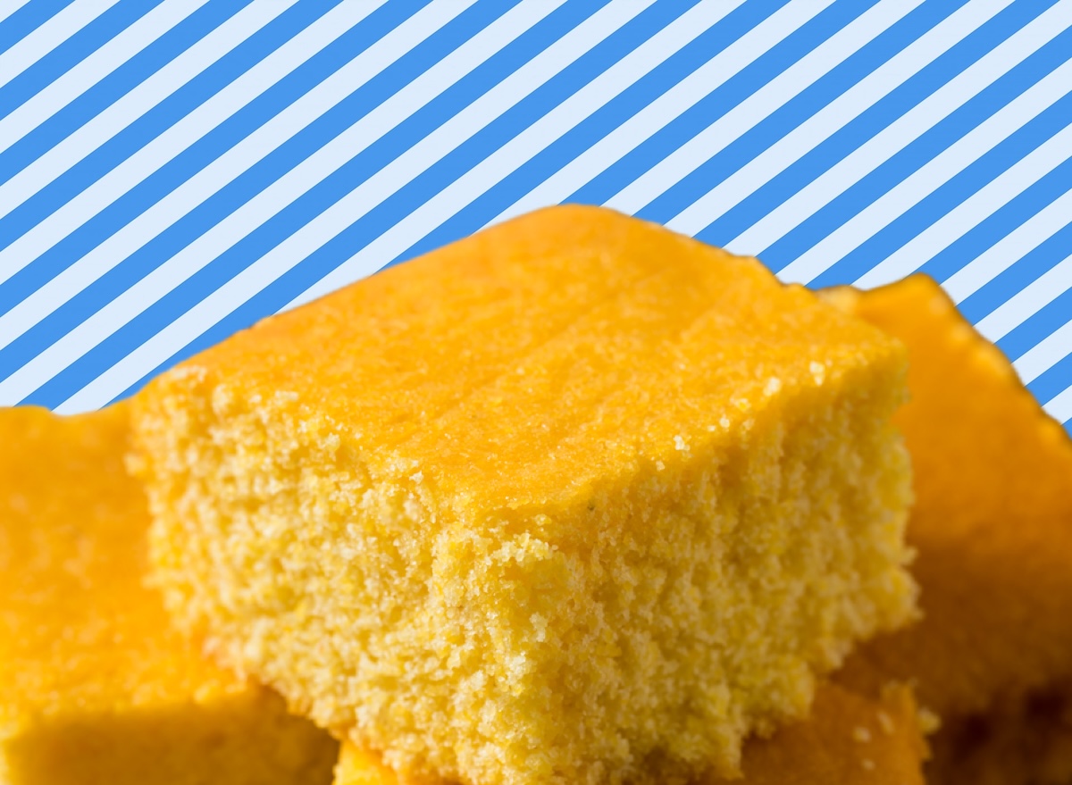 Blue, white, stripes, cornbread