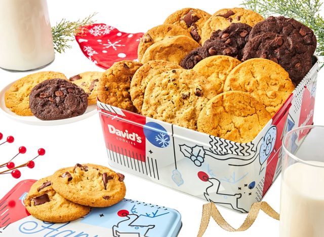 David's Cookies Winter Wonderland Fresh Baked Large Holiday Cookie Tin