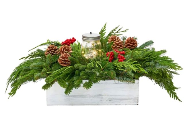 Festive Holiday Centerpiece with LED Lights