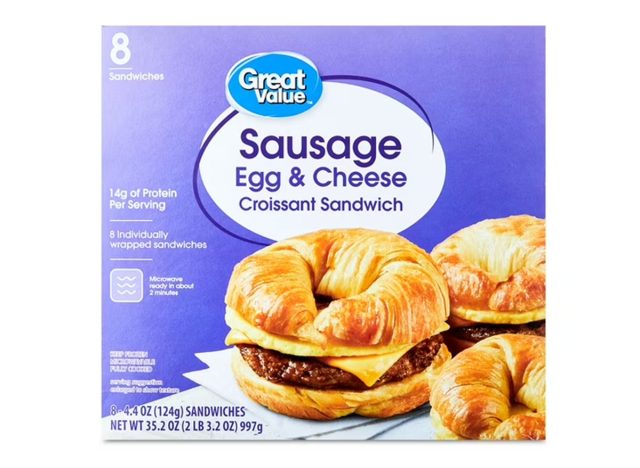 Great Value Sausage Egg and Cheese Croissant Sandwiches, 35.2 Oz, 8 Count (Frozen)