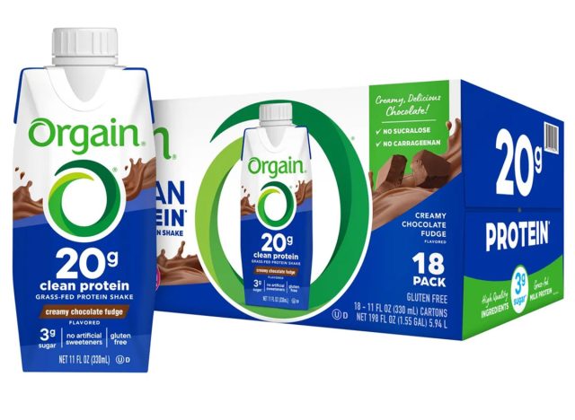 Orgain Clean Grass Fed Protein Shake, Creamy Chocolate Fudge