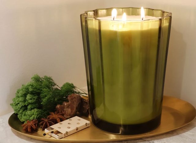 Sand + Fog 57 oz. Scalloped Candle with Rubber Wood Lid