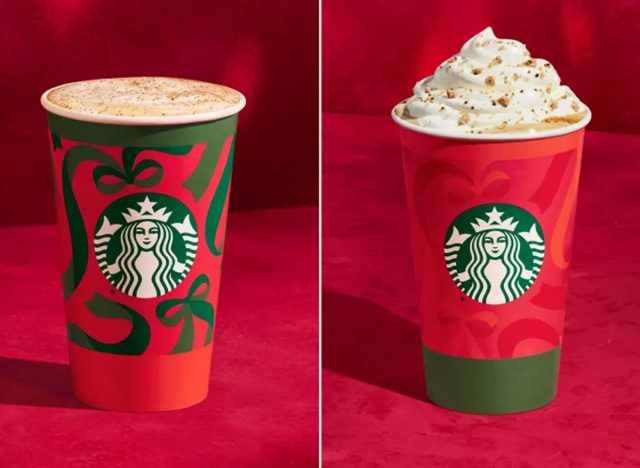 Starbucks Eggnog Latte and Chestnut Praline Latte