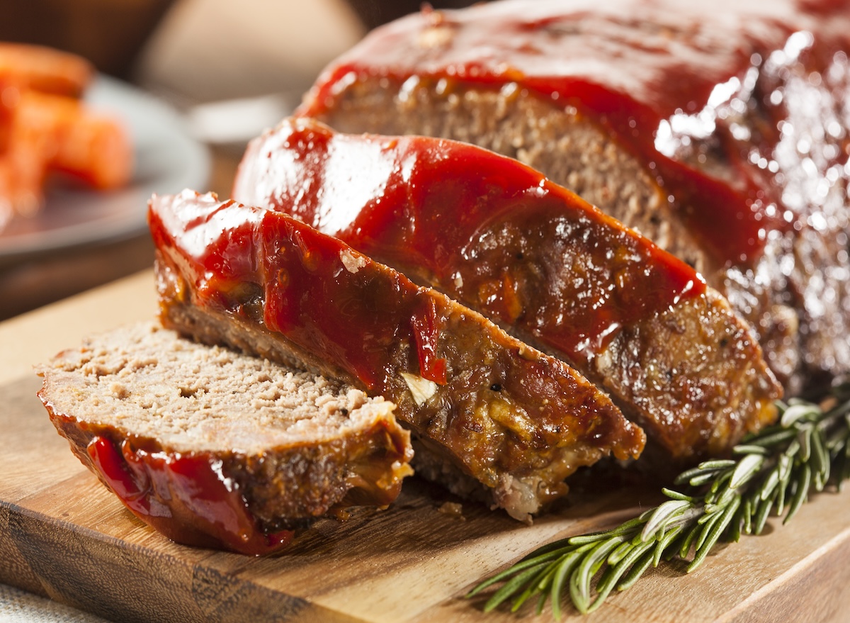 Homemade,Ground,Beef,Meatloaf,With,Ketchup,And,Spices