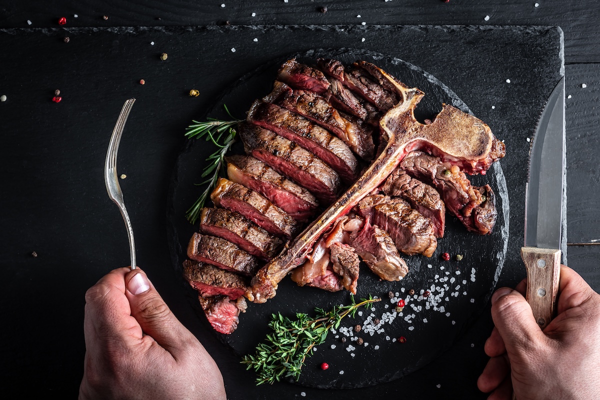 Dry,Aged,Barbecue,Porterhouse,Steak.,Succulent,Grilled,Large,T bone,Steak