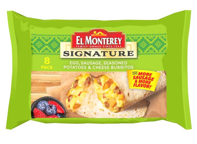 El Monterey Signature Egg, Sausage, Cheese & Potato Burritos