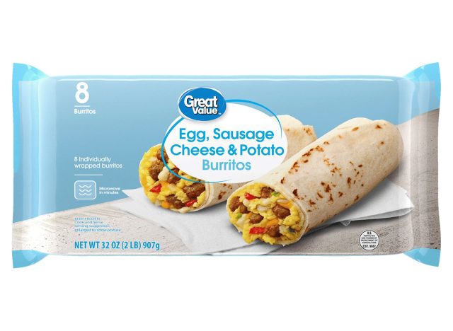 Great Value Sausage Egg, Cheese & Potato Burritos