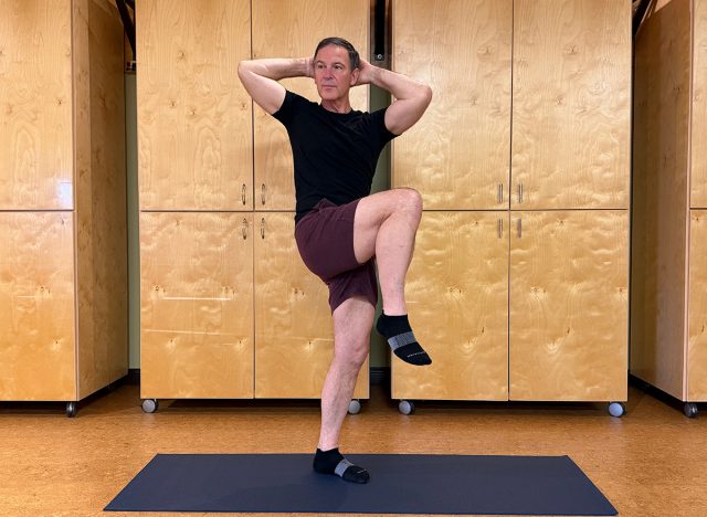 Standing Cross-Body Knee-to-Elbow