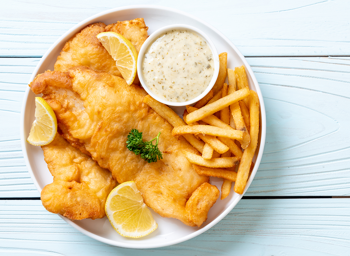 fish and chips with french fries - unhealthy food