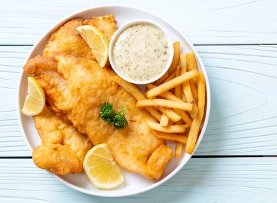fish and chips with french fries - unhealthy food