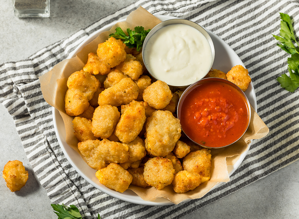 Homemade Deep Fried Wisconsin Cheese Curds with Dipping Sauce