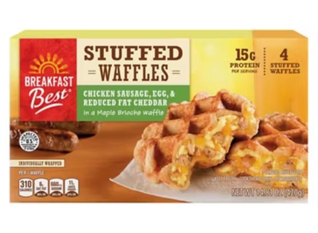 Breakfast Best Sausage, Egg & Cheese Stuffed Waffles