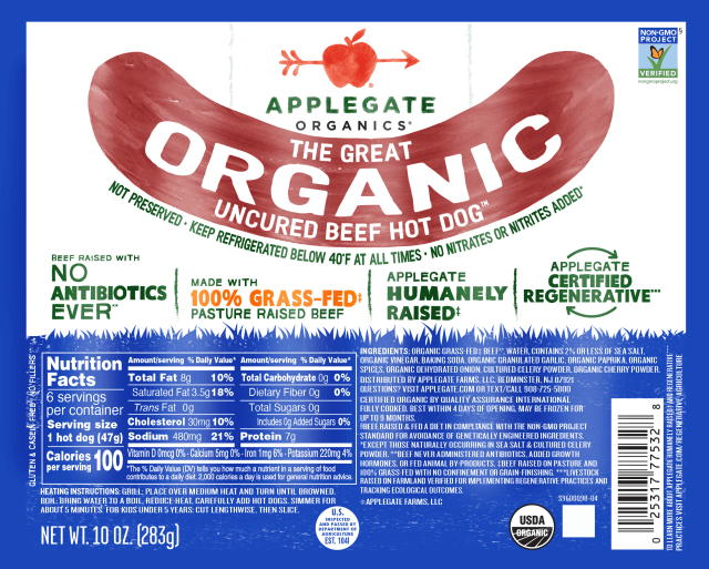 hot dog applegate organic