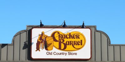 NASHVILLE, TENNESSEE-DECEMBER 30, 2017: Sign for Cracker Barrel Old Country Store, a chain of over 600 southern themed restaurants and gift shops.