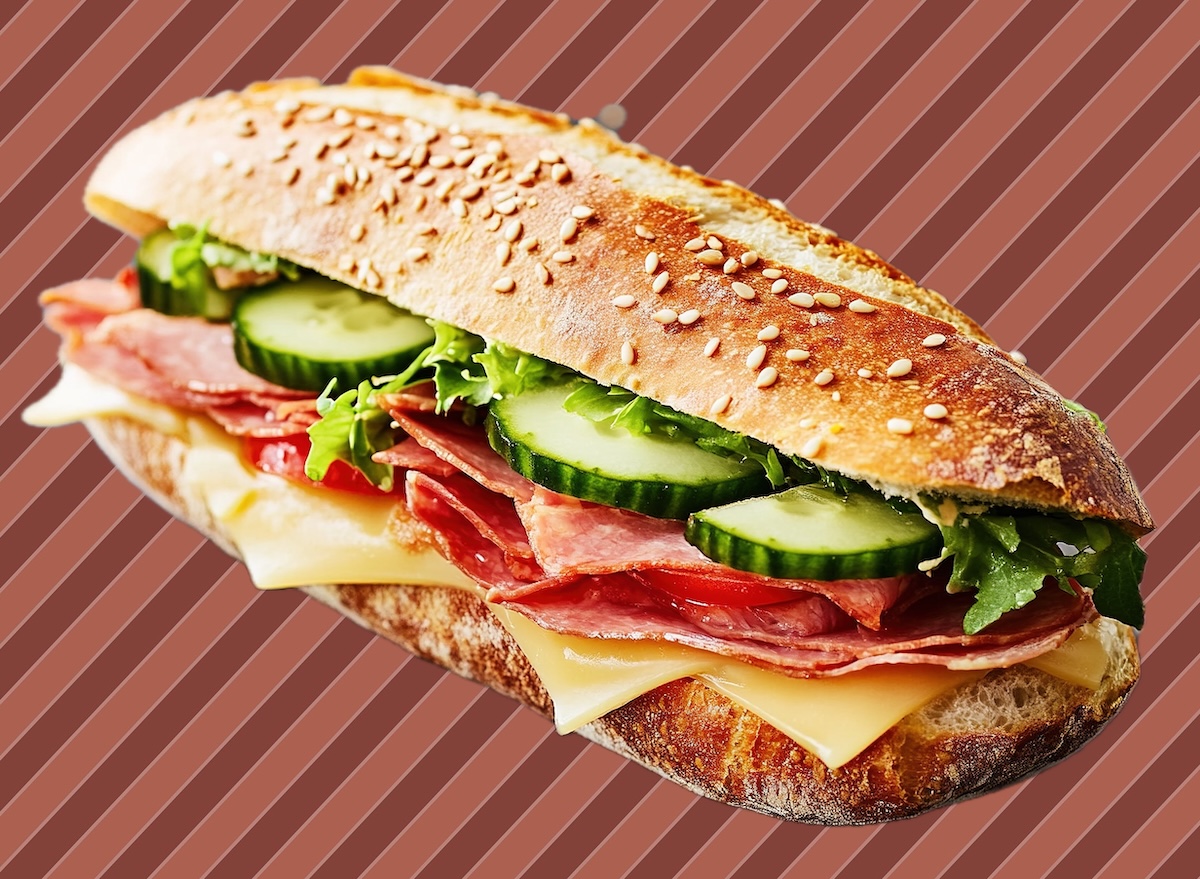 Salam deli meat artisan sandwich rustic