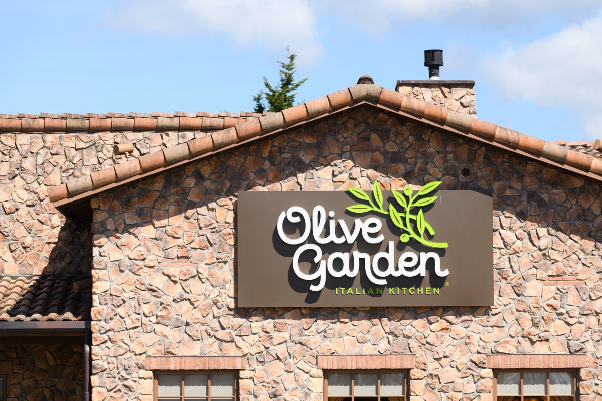 Tulalip, WA, USA - April 17, 2022; Olive Garden Italian Kitchen sign and building detail