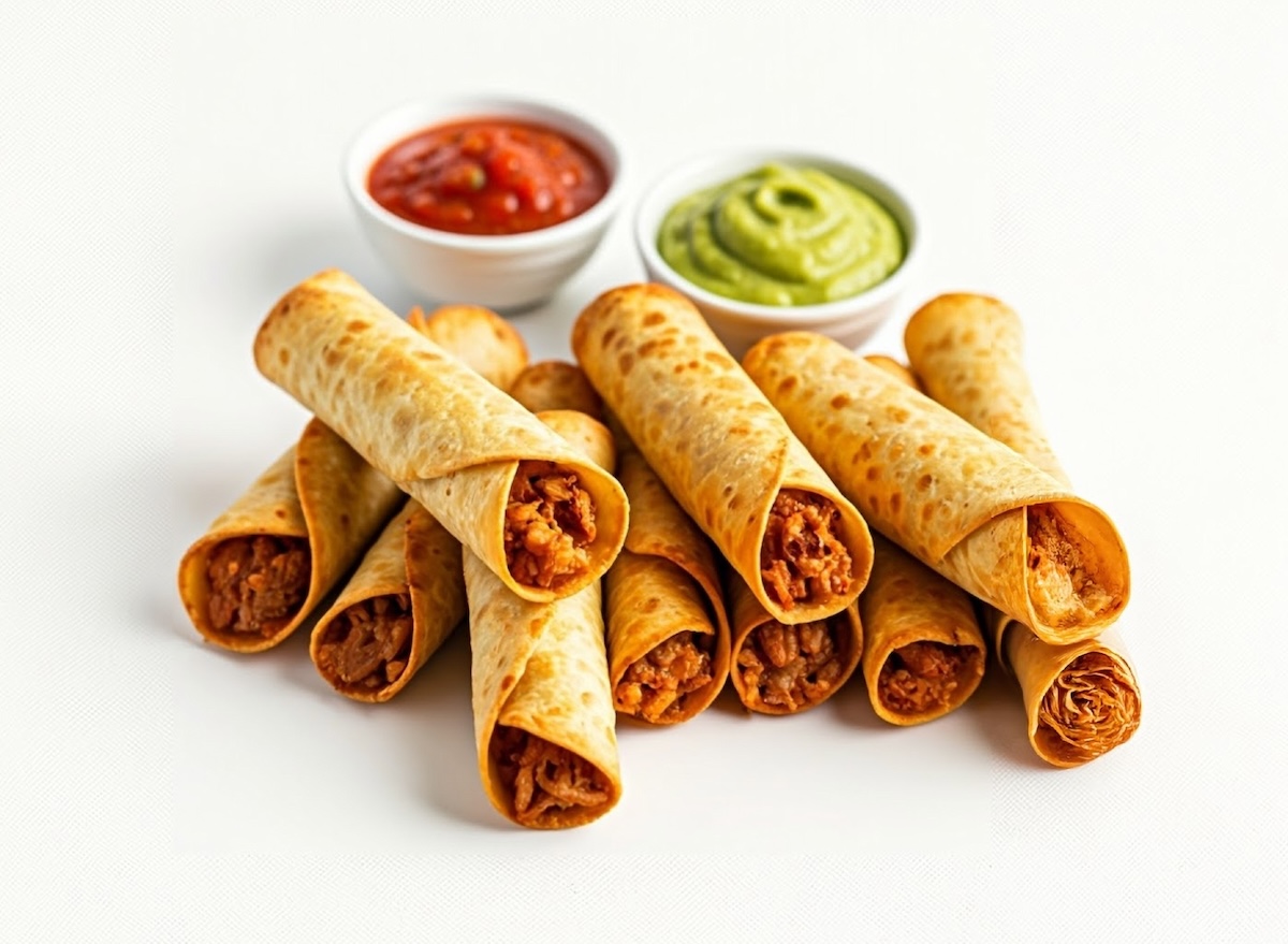 Taquitos,On,A,White,Background
