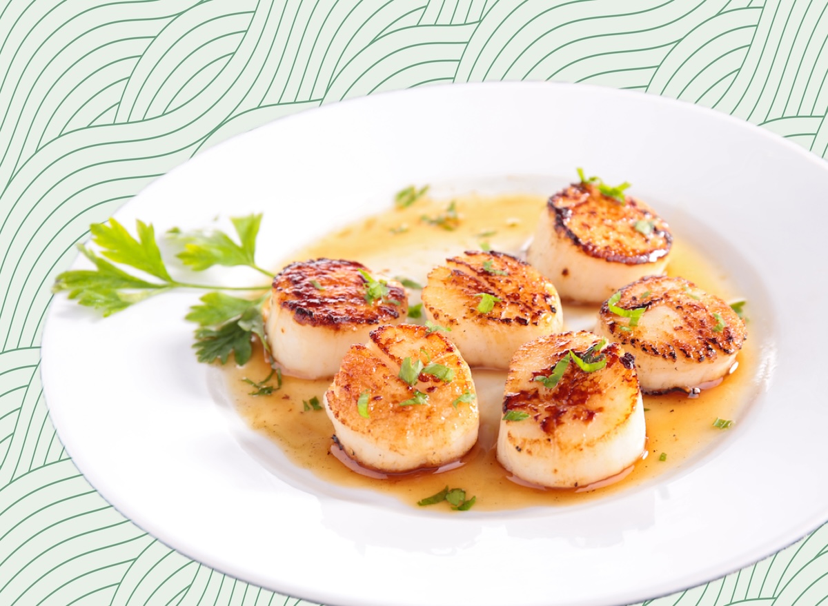 Scallops seafood groceries green waves