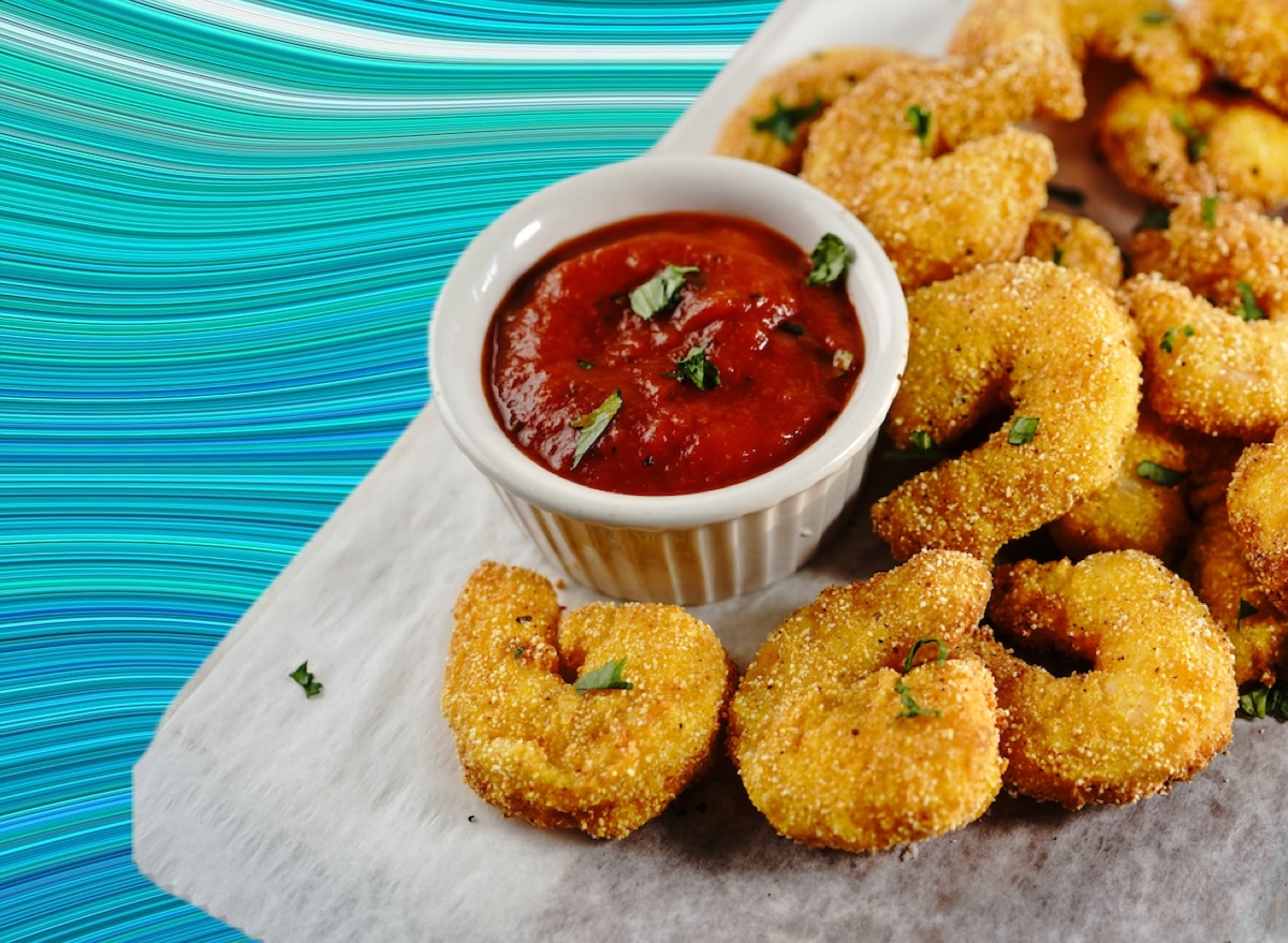 Popcorn shrimp fried seafood
