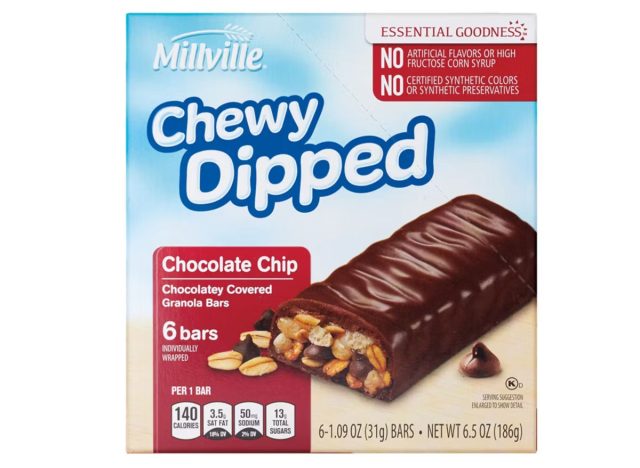 Chocolate Chip Chewy Dipped Granola Bars