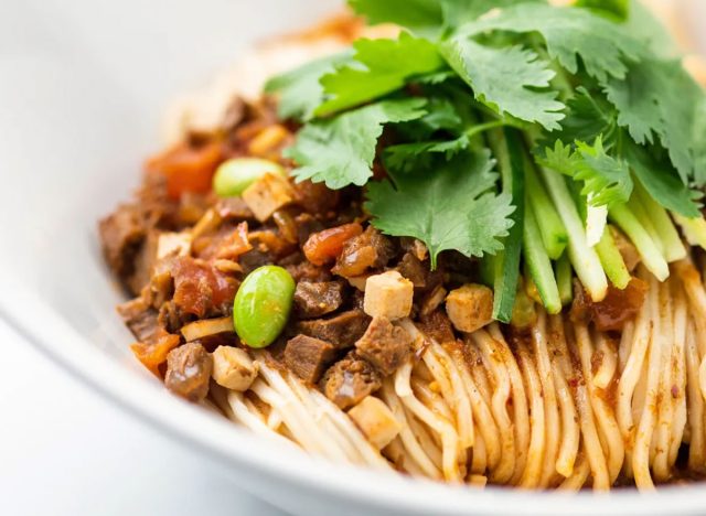 Din Tai Fung Noodles With Diced Beef & Szechuan Peppers