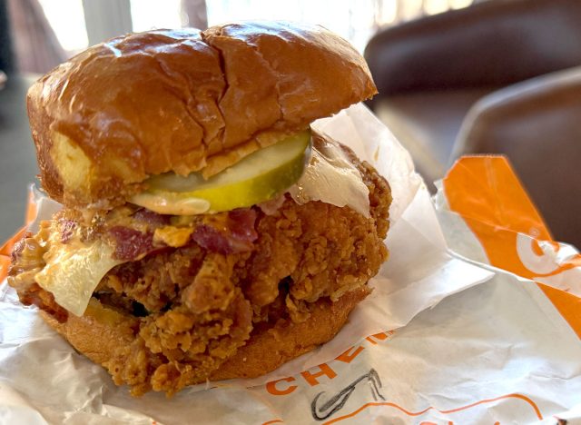 Popeyes Chicken Sandwich Ghost Pepper with Cheese and Bacon