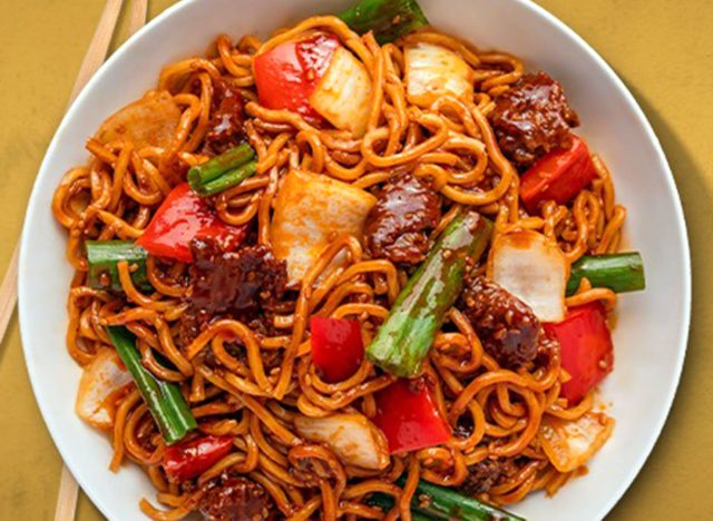 Pick Up Stix Spicy Korean BBQ Steak With Wok-Tossed Noodles 