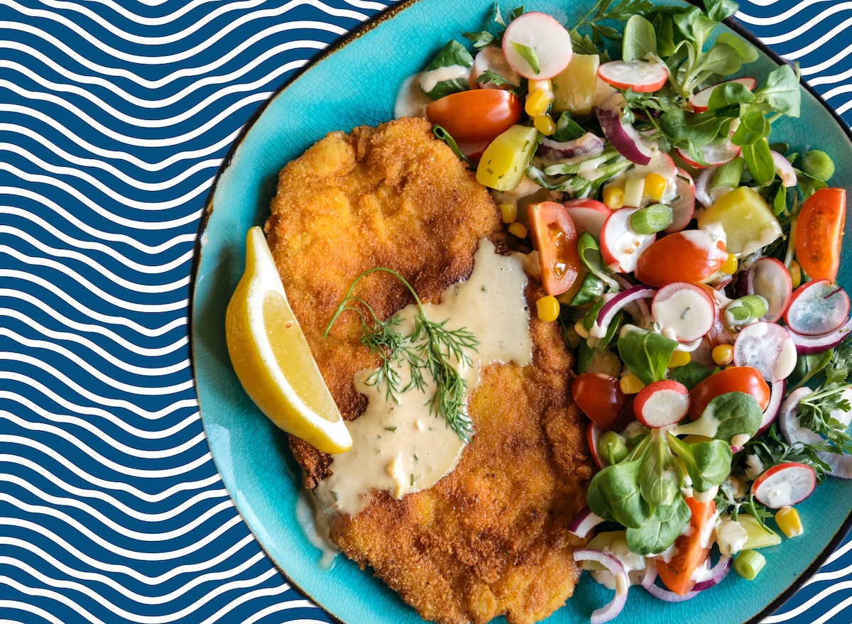 Fried catfish salad waves