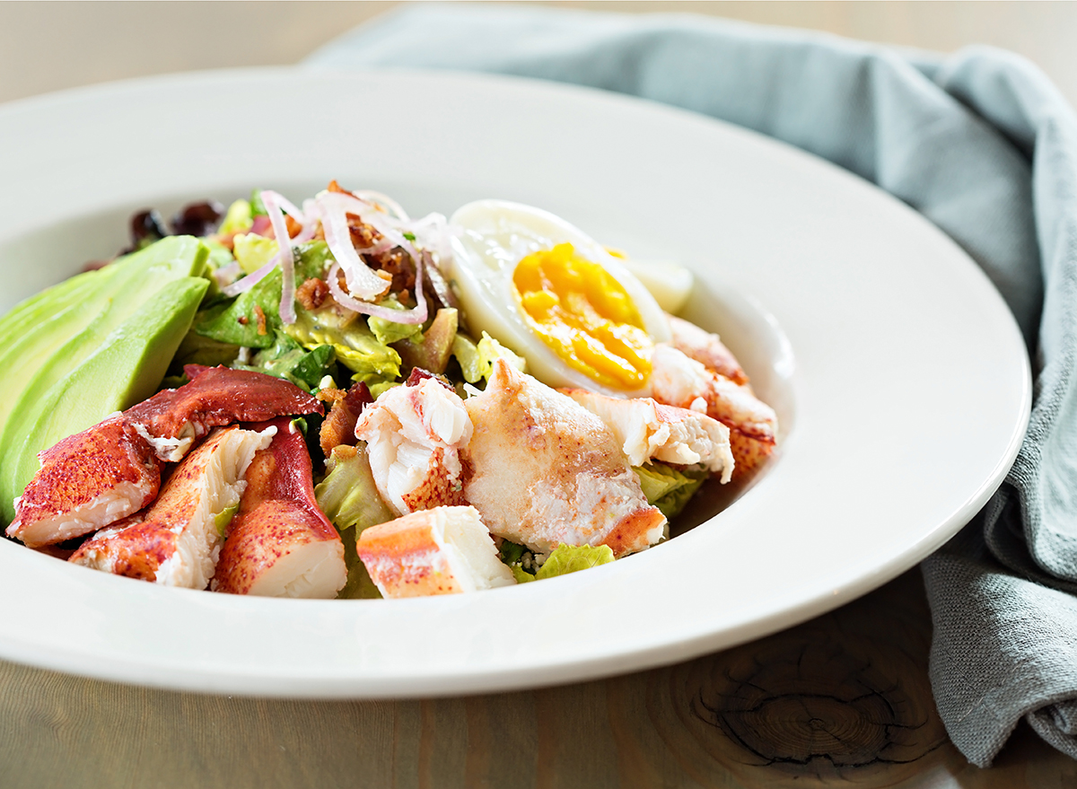 Lobster cobb salad with avocado and egg