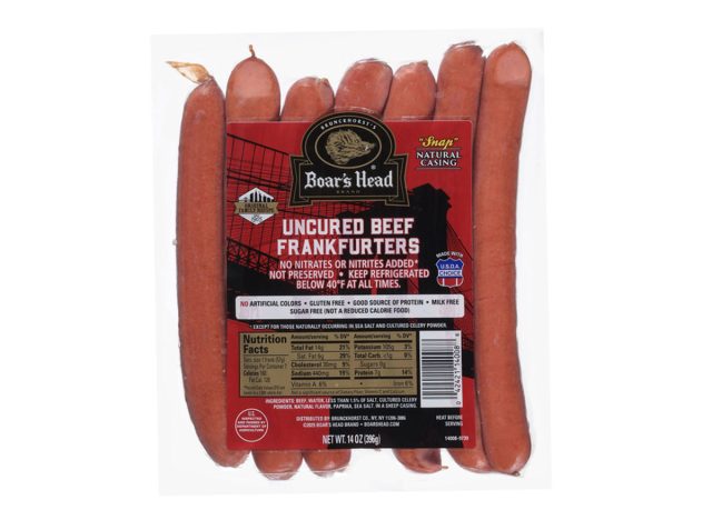 Boar's Head Uncured Beef Frankfurters - 7 ct
