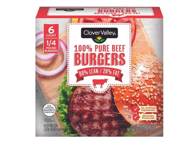 Clover Valley 100% Pure Beef Burgers, 6 ct