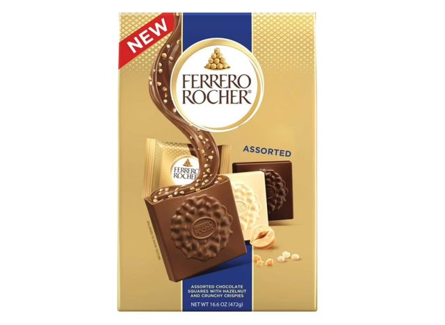 Ferrero Rocher Assorted Chocolate Squares with Hazelnut and Crunchy Crispies, 16.6 oz.
