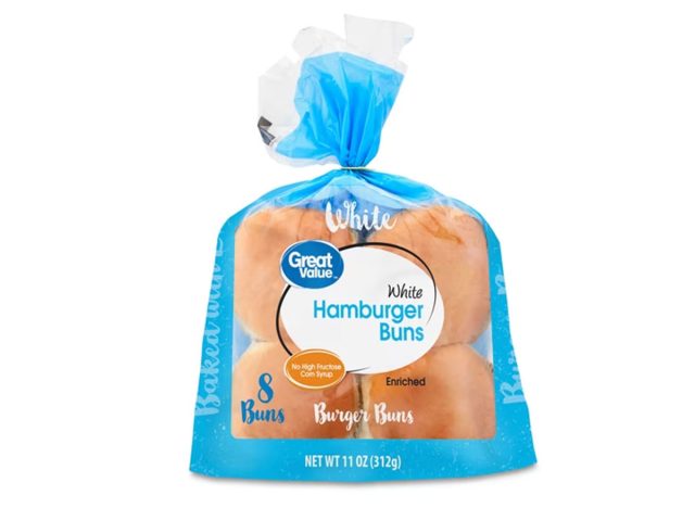 Great Value White Hamburger Buns, 11 oz, 8 Count