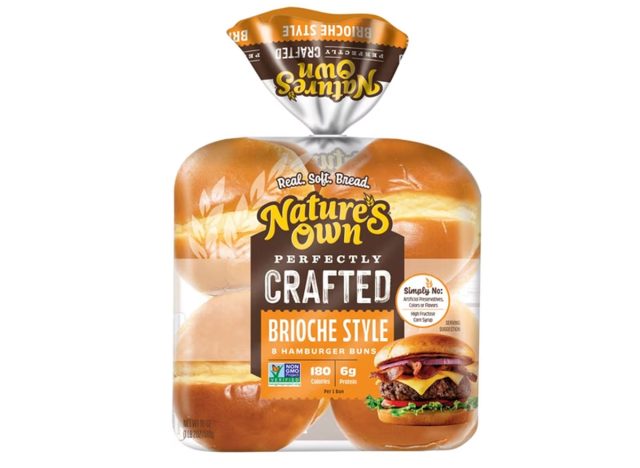 Nature's Own Perfectly Crafted Brioche Style Hamburger Buns, Non-GMO Hamburger Buns, 8 Count