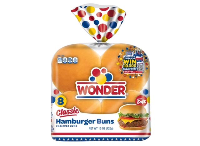 Wonder Bread Classic Extra Soft White Bread Hamburger Buns, 15 oz, 8 Ct, Shelf-Stable