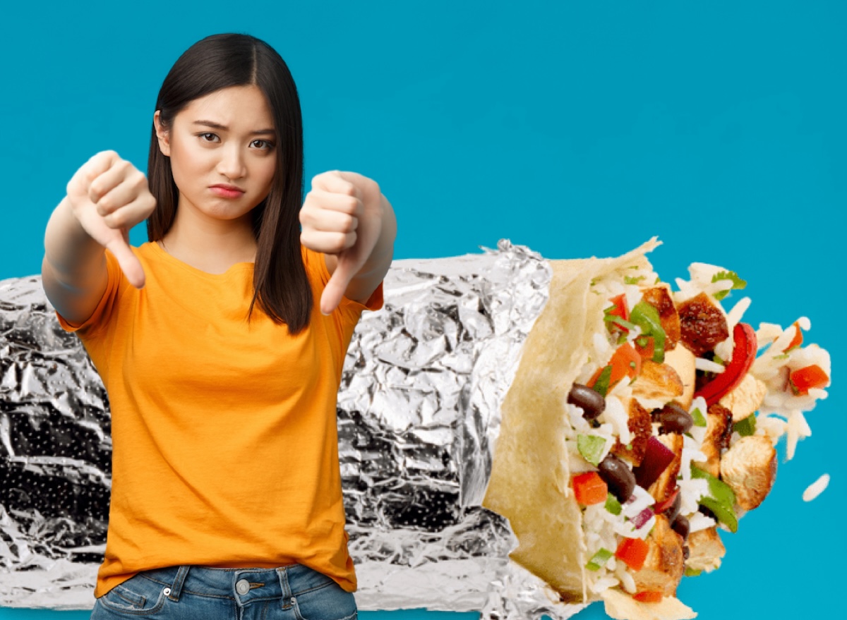 Chipotle downhill thumbs down asian girl