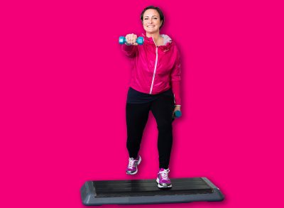 senior people do crossfit in a fitness club